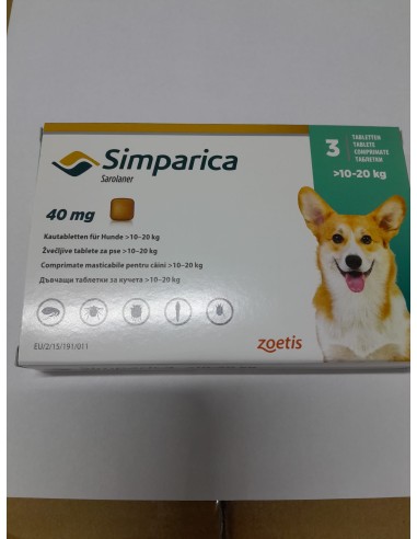 Simparica 40mg (10-20 kg) x 3 tab